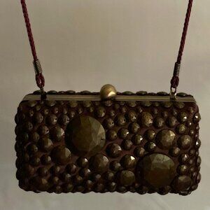 EUC bronze hammered allover shoulder mini-bag (OS)